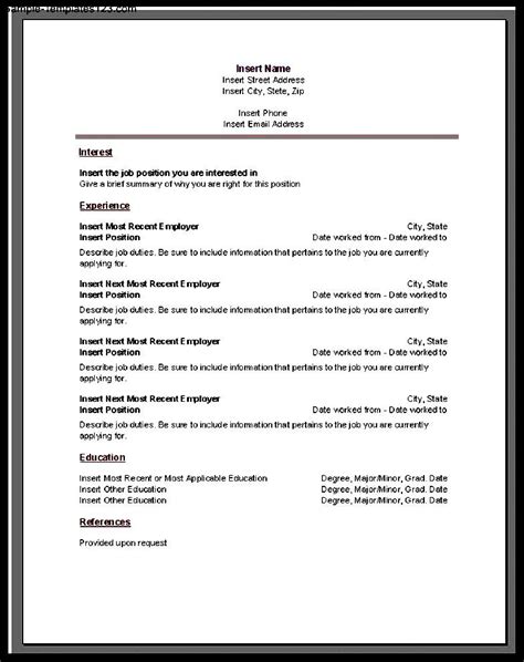 Chronological Resume Template For Word