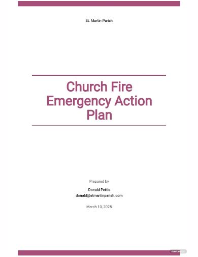 Church Emergency Response Plan Template