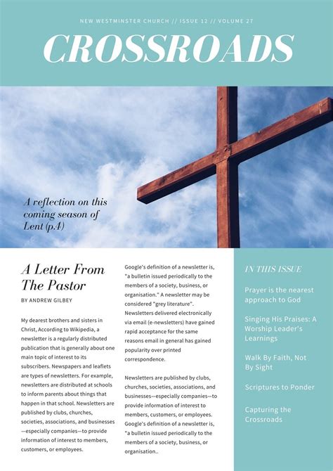 Church Newsletter Templates