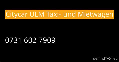 Citycar ULM Taxiunternehmen