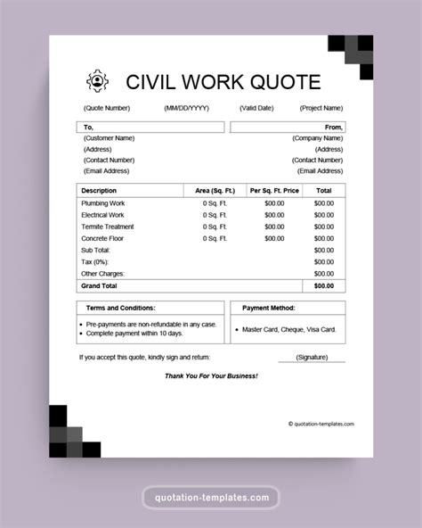 Civil Work Quotation