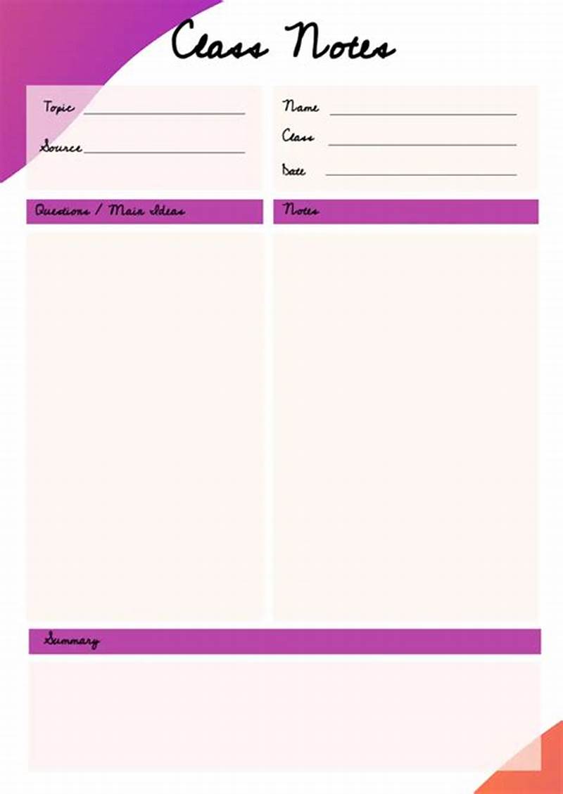 Class Notes Template