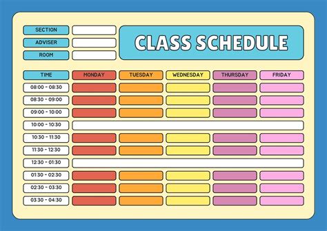 Class Schedule Template