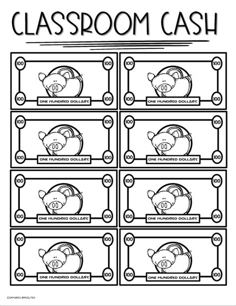 Classroom Cash Template