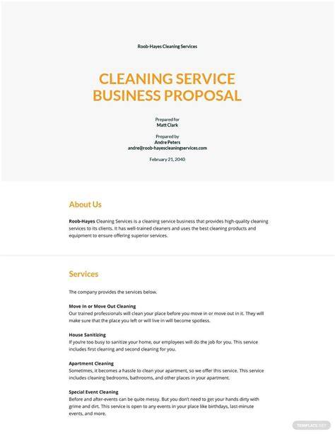 Cleaning Business Proposal Template