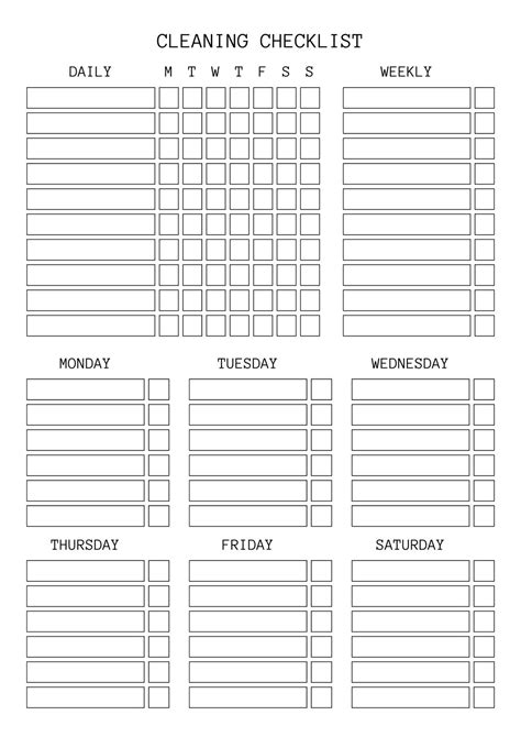 Cleaning Checklist Template