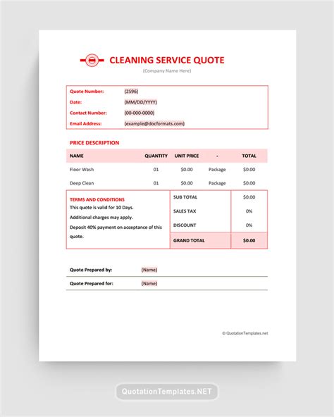 Cleaning Quote Template