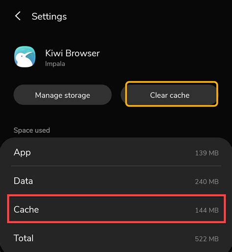 Clear the Cache and Data of the App