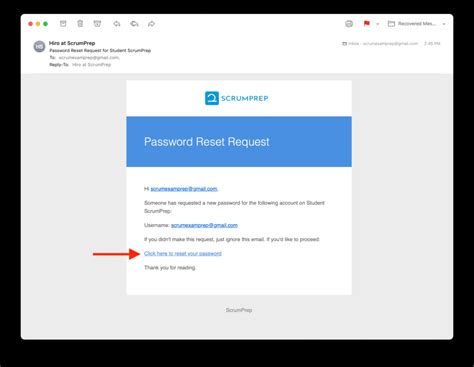 Klik Link Reset Password