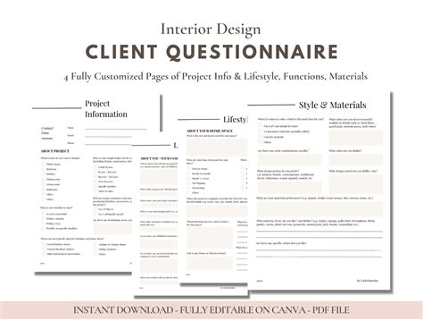 Client Profile Template Interior Design