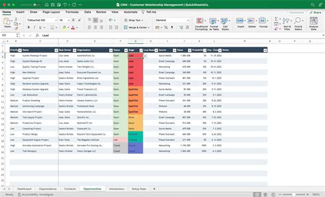 Client Tracker Excel Template