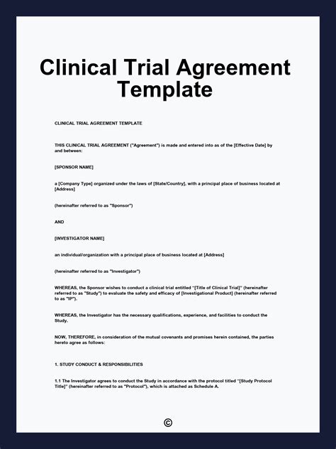 Clinical Trial Contract Template