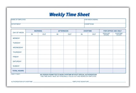 Clock In Sheet Template