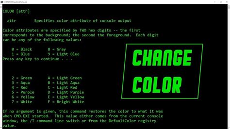Cmd Color Commands