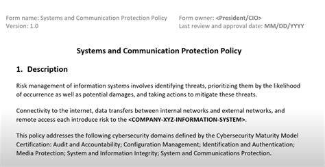 Cmmc Policy Templates