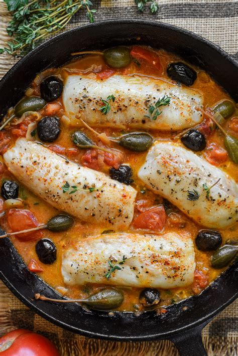 Cod with Tomatoes and Olives