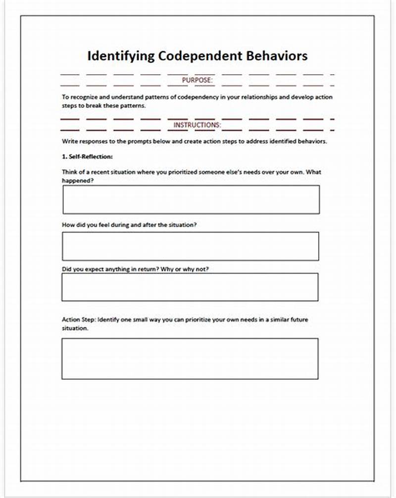 Codependency Worksheets Printable
