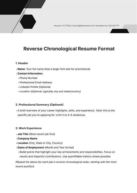 Collaborative Nation Free Chronological Resume Template Word Reverse
