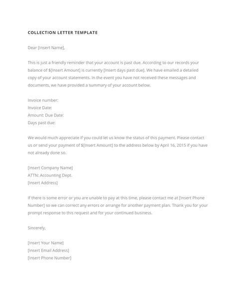 Collection Letter Template
