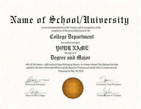 College Degree Template