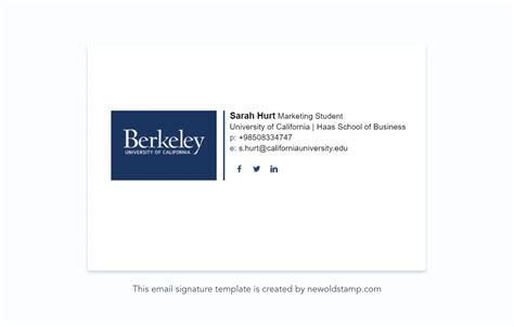 College Student Email Signature Template
