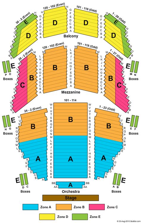 Colonial Theater Seating Chart Boston