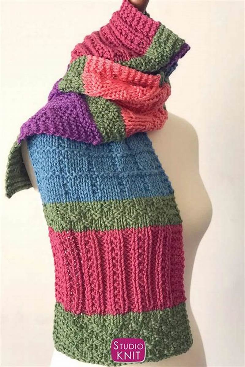 Color Block Scarf Knitting Pattern