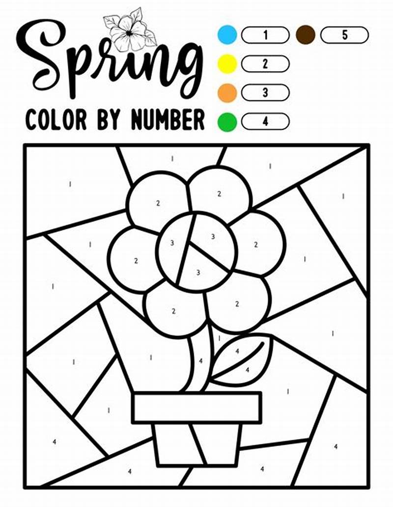 Color By Number Spring Coloring Pages