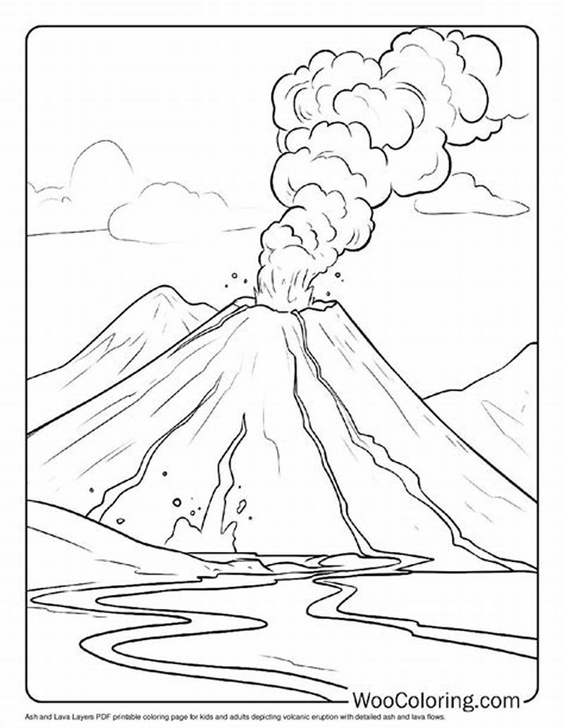 Color Coded Coloring Pictures Volcano Eruption Math