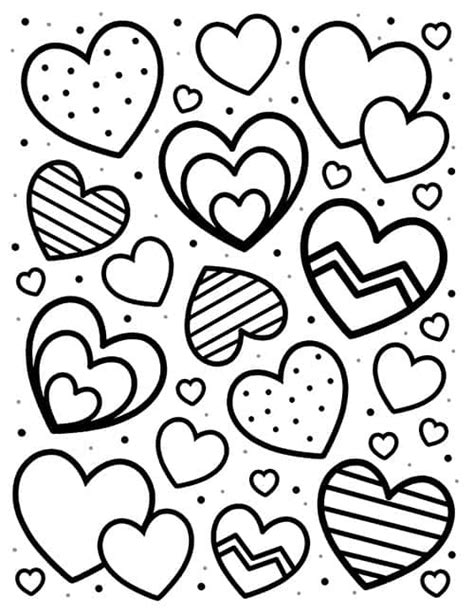 Color Hearts Printable