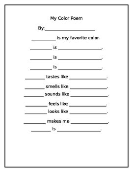 Color Poetry Template