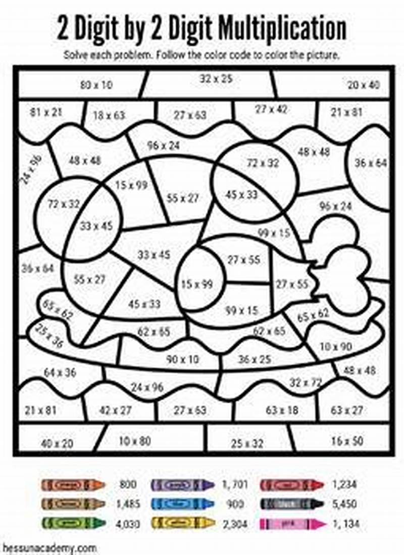 Coloring Pages Math Multiplication 2 Digit Problems