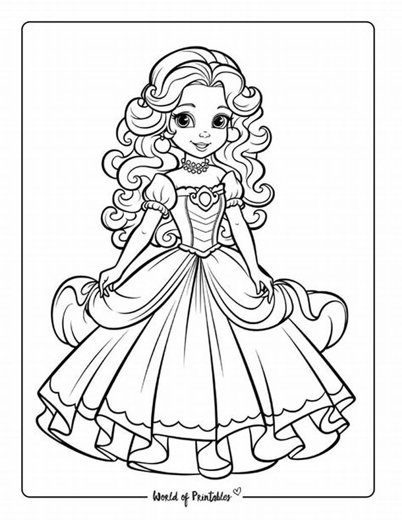 Coloring Virtual Org Printable Princess Coloring Pages