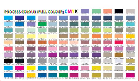 Colour Chart For Printing