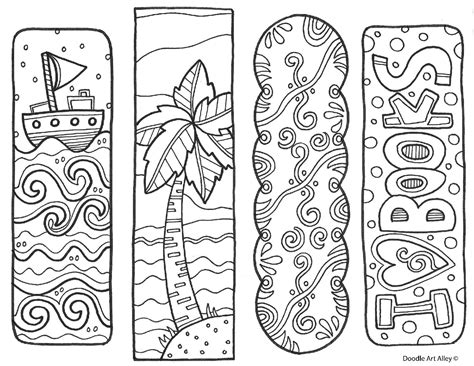 Colouring Bookmark Template