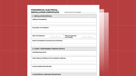 Commercial Electrical Certificate Template