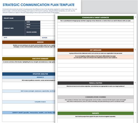 Communication Plan Template Xls