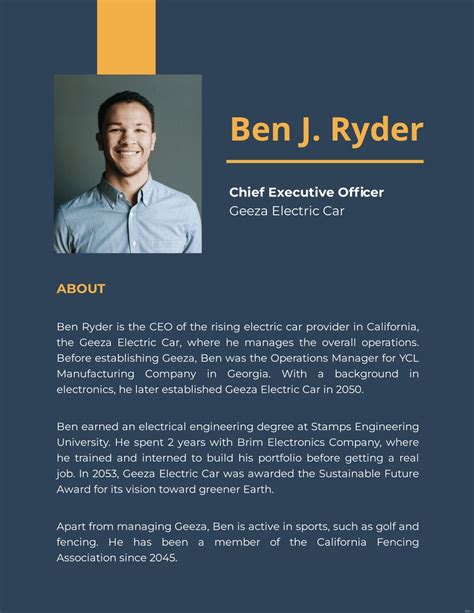 Company Bio Template