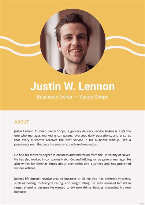 Company Biography Template