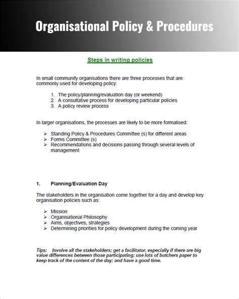 Company Policies And Procedures Template