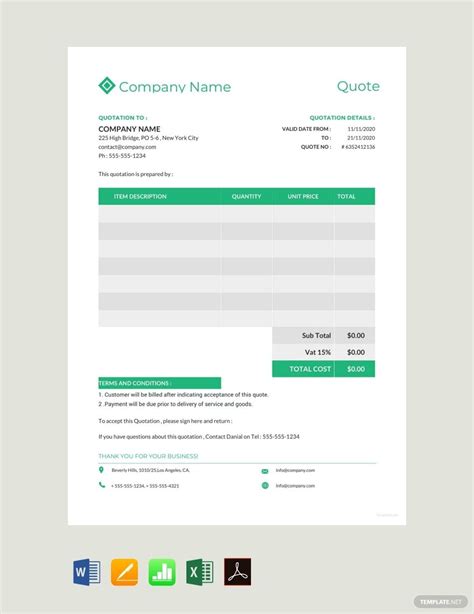 Company Quotation Template