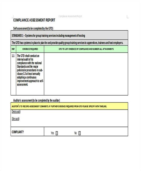 Compliance Report Template