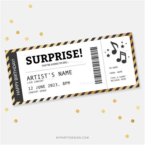 Concert Ticket Template Gift