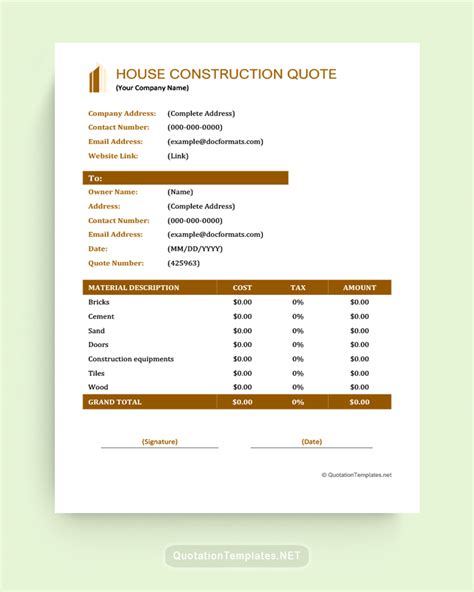 Concrete Quote Template