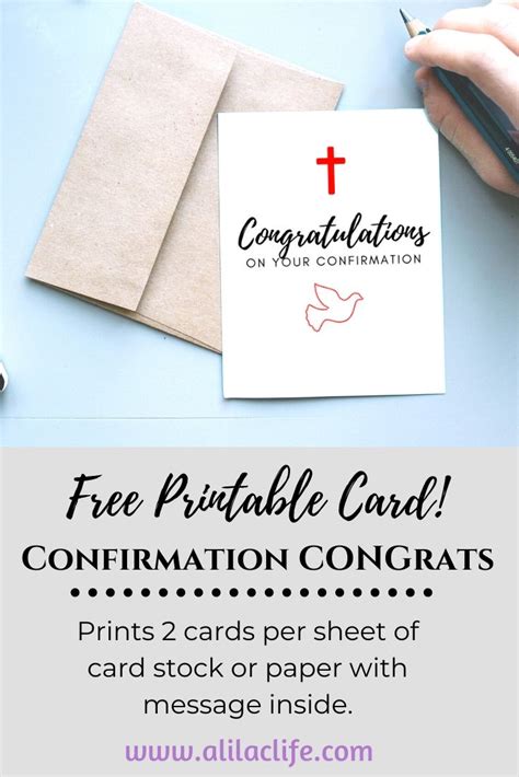 Confirmation Cards Free Printable