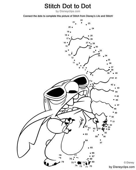 Connect The Dot Stitch Coloring Page Printable