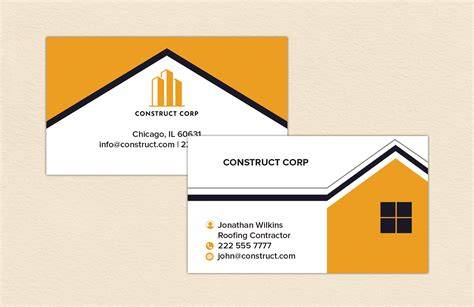 Construction Business Cards Templates Free