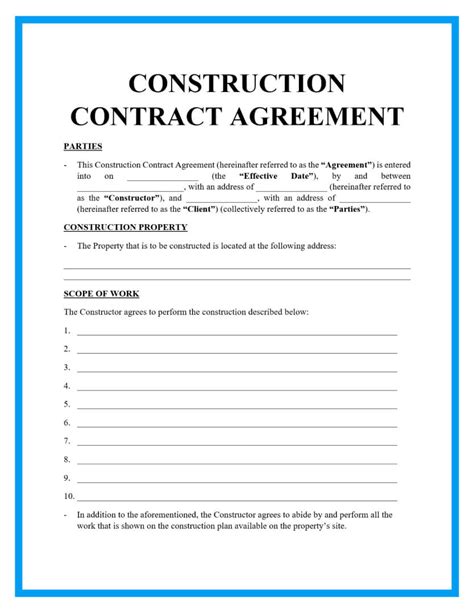 Construction Contracts Template