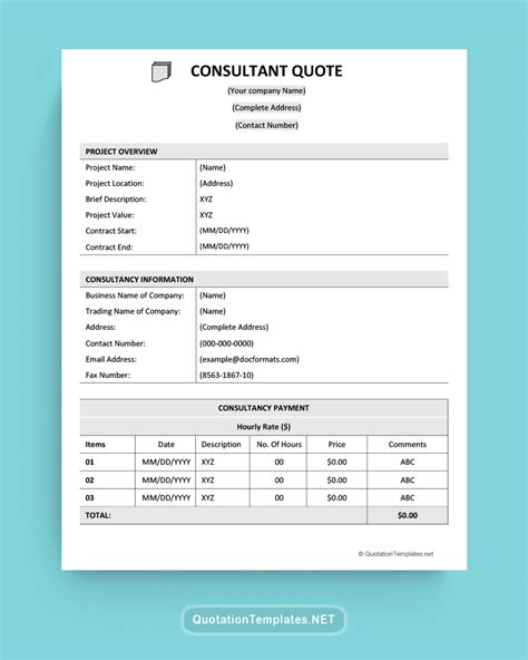 Consulting Quote Template
