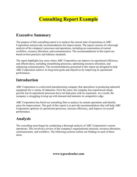 Consulting Report Template